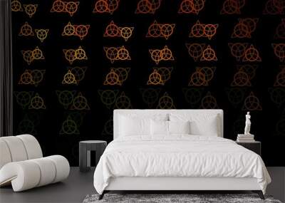 Dark Green, Yellow vector template with esoteric signs. Wall mural