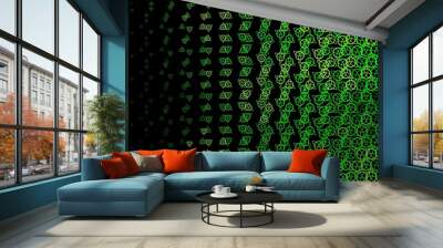 Dark Green, Yellow vector template with esoteric signs. Wall mural