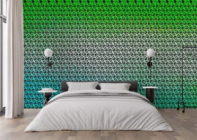 Dark Green vector backdrop with mystery symbols. Wall mural