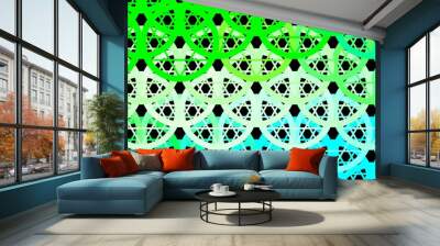 Dark Green vector pattern with magic elements. Wall mural