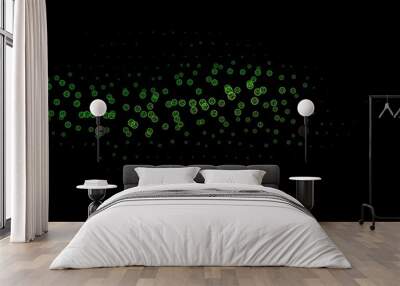 Dark Green vector template with esoteric signs. Wall mural