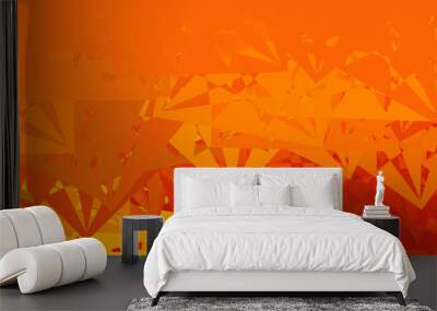 Dark Orange vector pattern with polygonal shapes. Wall mural