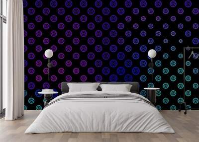 Dark Pink, Blue vector pattern with magic elements. Wall mural