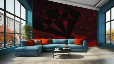 Dark Pink, Red vector pattern with polygonal shapes. Wall mural