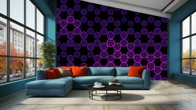 Dark Pink vector pattern with magic elements. Wall mural