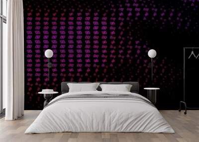 Dark Pink vector template with esoteric signs. Wall mural