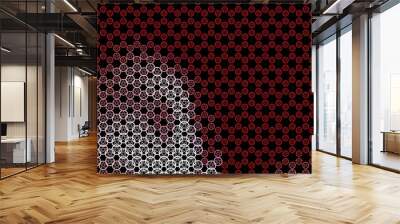 Dark Red vector backdrop with mystery symbols. Wall mural