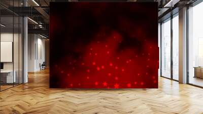 Dark Red vector layout with bright stars. Colorful illustration in abstract style with gradient stars. Design for your business promotion. Wall mural