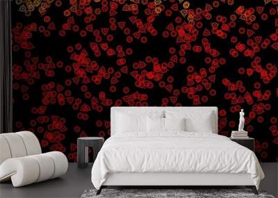 Dark Red vector template with esoteric signs. Wall mural