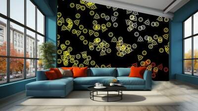 Dark Yellow vector pattern with magic elements. Wall mural