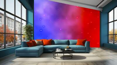 Light Blue, Red vector background with small and big stars. Wall mural