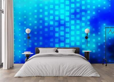 Light BLUE vector layout with lines, rectangles. Wall mural