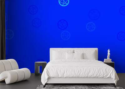 Light BLUE vector template with esoteric signs. Wall mural