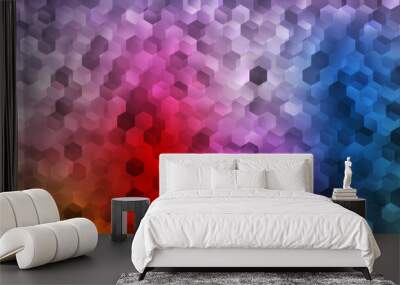 Light multicolor vector template in a hexagonal style. Wall mural