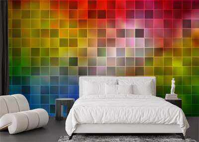 Light Multicolor vector template with rectangles. Wall mural