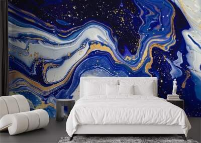 Abstract Swirls of Blue and Gold Wall mural