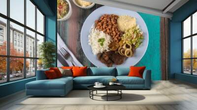 Traditional Brazilian food dish tasty homemade lunch top view Wall mural