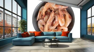 View Fresh shrimp in the bowl top view Wall mural