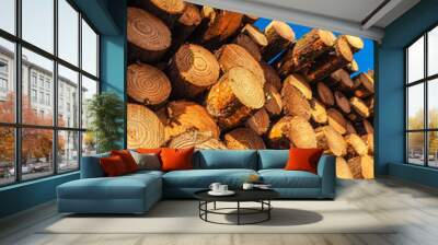 Wood Pile Wall mural