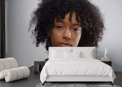 Young black woman portrait in studio Wall mural