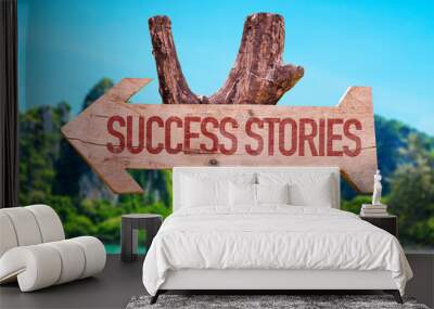 Success Stories arrow with beach background Wall mural