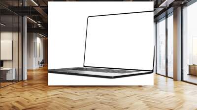 Laptop frameless blank screen isolated on white background Wall mural