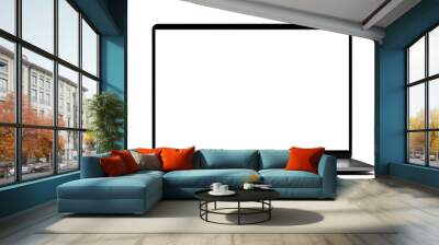 Laptop frameless blank screen isolated on white background	 Wall mural