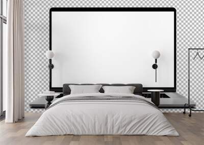 laptop modern frameless with blank screen isolated on transparent background - super high detailed p Wall mural