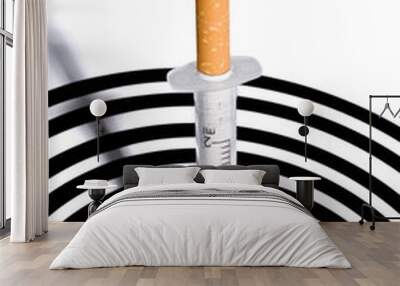 cigarette syringe in target Wall mural