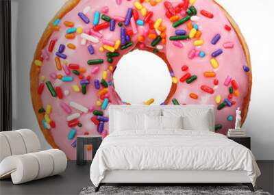 donut with sprinkles isolated Wall mural