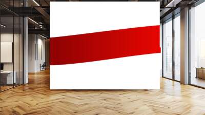 Red satin ribbon isolated on white background. Vector illustration. Wall mural