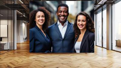 Professional Business Team in Urban Setting Wall mural