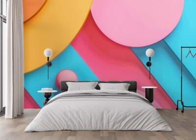 Abstract background flat design top view artistic theme animation Monochromatic Color Scheme Wall mural