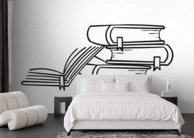 doodle book icon illustration with hand drawn style vector isolated Wall mural