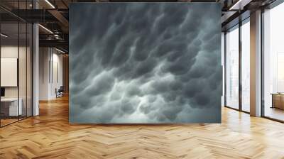 This close up image showcases a fluffy cloud texture. Wall mural