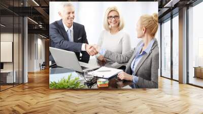 Business people shaking hands Wall mural