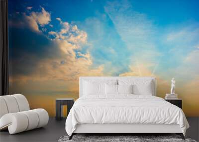 Summer sky with fairytale sunset Wall mural