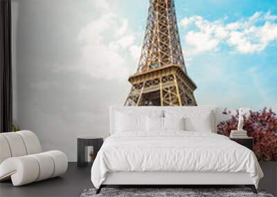 The Eiffel Tower in Paris on a beautiful sunny summer day Wall mural