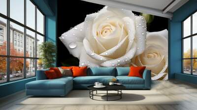 The white rose is a symbol of purity, innocence, and new beginnings Wall mural