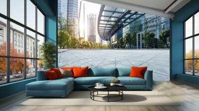 Modern urban architecture and road platform Wall mural