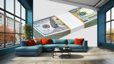 New design dollar bundle on isolated background. Including clipping path	 Wall mural