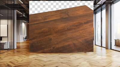 Perspective view of wood or wooden table top corner on isolated background including clipping path Wall mural