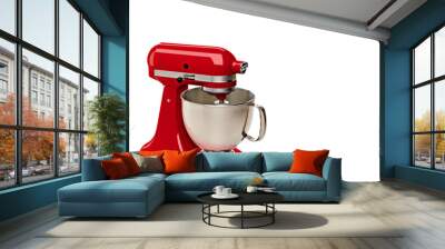 Red Stand or countertop Mixer isolated on white background including clipping path. Wall mural