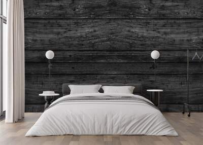 Black natural wooden background texture  Wall mural