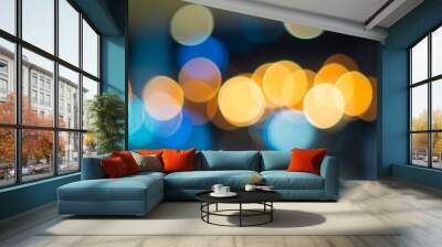 defocused circle bokeh lights Wall mural