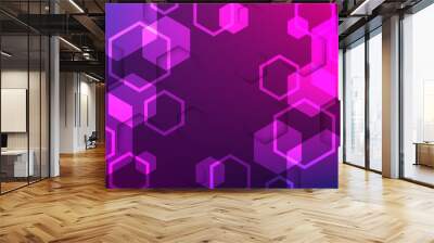 Hexagon abstract technology background display concept by vector hexagon  Wall mural