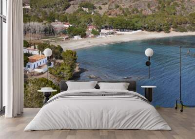 Picturesque mediterranean coastline. Montjoi cove. Costa Brava, Catalonia. Spain Wall mural