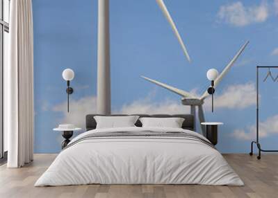 Wind turbines in the countryside. Clean alternative renewable en Wall mural