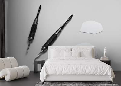 two blank dart flight mockups with steel shafts Wall mural