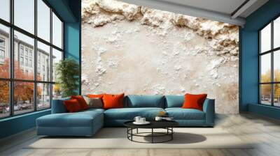 A close-up of flour scattered on a surface, suggesting baking or cooking preparation. Wall mural